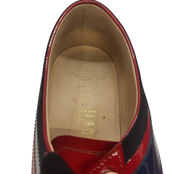 Gucci Men’s Falacer Hebron Web Patent Leather. U.S Size 6 Red Multi - Picture 9 of 15